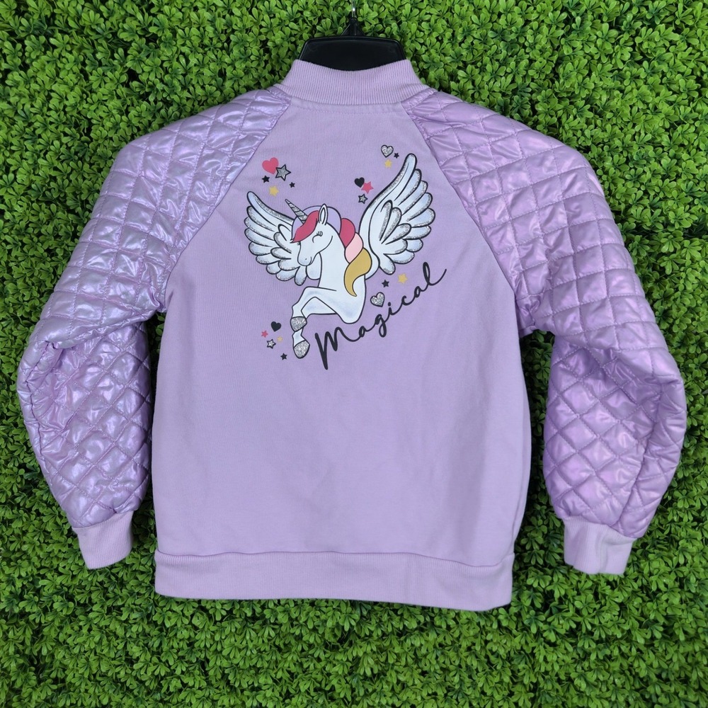 365kids Garanimals Girls Set Purple Unicorn Magical Bomber Jacket & Pants Size 8